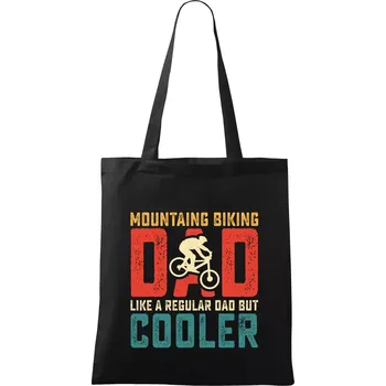 Nákupní taška Mountain biking dad like a regular dad - Taška bavlněná - 42 x 38 cm ( Černá )