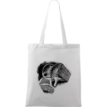 Ping pong pálky a síť - Taška bavlněná - 42 x 38 cm ( Bílá )