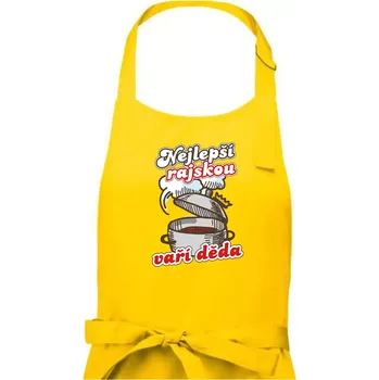 Kuchyňská zástěra Nejlepší rajskou vaří děda - Pánská zástěra na vaření - Univerzální velikost ( Žlutá )