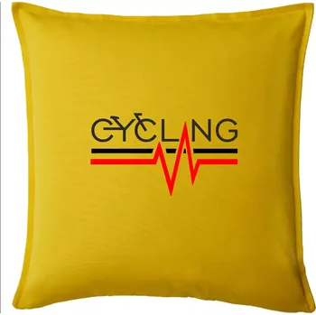 Polštář Cycling ekg - Polštář 50x50 - 50x50 - Pouze potah ( Žlutá )
