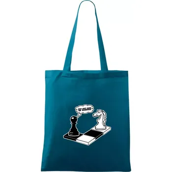 Jdem hrát radši na schovku - Taška bavlněná - 42 x 38 cm ( Petrolejová )