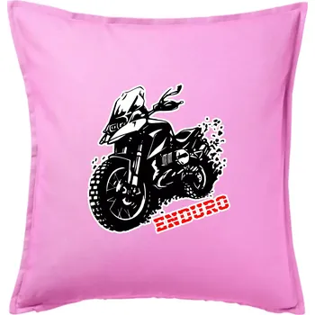 Polštář Moto Enduro - Polštář 50x50 - 50x50 - Pouze potah ( Růžová )