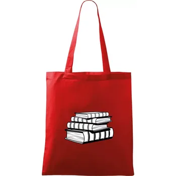 Knihy černobílé na sobě - Taška bavlněná - 42 x 38 cm ( Červená )