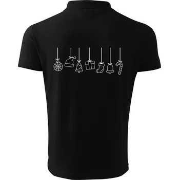 Pánská košile Rodinná vánoční trička - Vánoční ozdoby na provázku - Polokošile pánská Pique Polo 203 - 2XL ( Černá )