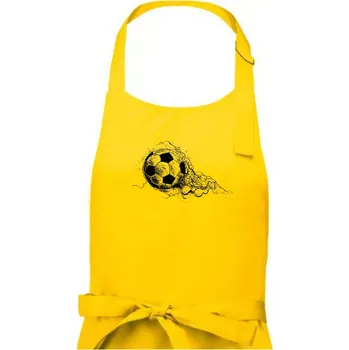 Kuchyňská zástěra Fotbalový míč - kresba tužkou - Pánská zástěra na vaření - Univerzální velikost ( Žlutá )