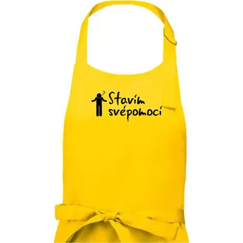 Kuchyňská zástěra Stavím svépomocí - ikona - Pánská zástěra na vaření - Univerzální velikost ( Žlutá )
