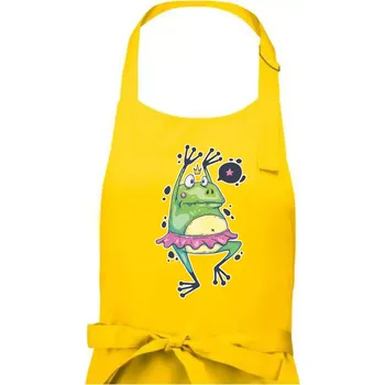 Kuchyňská zástěra Žabka baletka - Pánská zástěra na vaření - Univerzální velikost ( Žlutá )