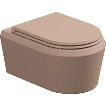 Klozet WC závěsné Cruise, rimless, cipria matné, zadní odpad, CRWCSO032