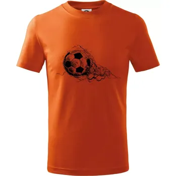 Fotbalový míč - kresba tužkou - Tričko dětské bavlněné - 134 cm/8 let ( Oranžová )