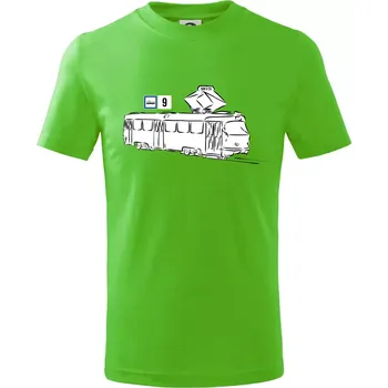 Tramvaj číslo 9 - Tričko dětské bavlněné - 98 cm / 2 roky ( Apple Green )