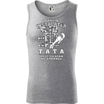 Oslovuji mě Instalatér a táta - Tílko pánské Core - M ( Tmavě šedý melír )