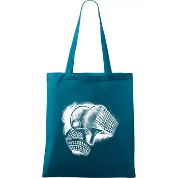 Ping pong pálky a síť - Taška bavlněná - 42 x 38 cm ( Petrolejová )