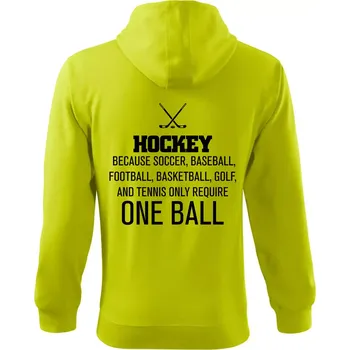 Pánská mikina Hockey - ona ball - Mikina s kapucí na zip trendy zipper - XL ( Limetková )