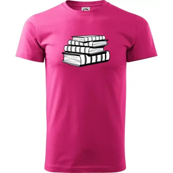 Pánská móda Knihy černobílé na sobě - Klasické pánské triko vyšší gramáže - XL ( Purpurová )