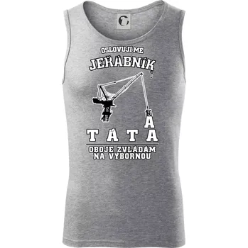 Oslovují mě jeřábník a táta - Tílko pánské Core - XL ( Tmavě šedý melír )