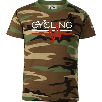 Chlapecké tričko Cycling ekg - Dětské maskáčové triko - 104-110cm / 3-4 roky ( Hnědý maskáč )