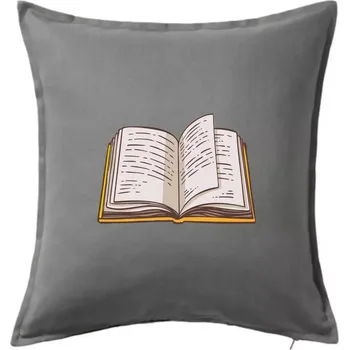 Polštář Kniha barevná otevřená - Polštář 50x50 - 50x50 - Pouze potah ( Tmavě šedý melír )