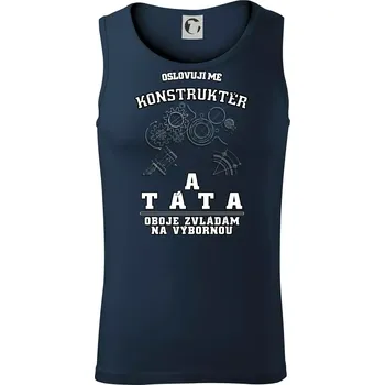 Oslovuji mě konstruktér a táta - Tílko pánské Core - L ( Námořní modrá (velmi tmavá - téměř černá) )