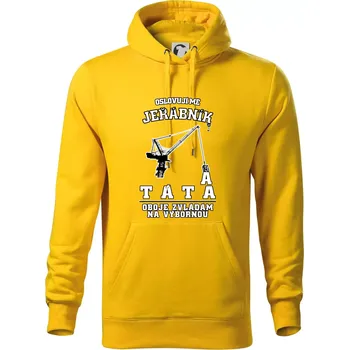 Pánská mikina Oslovují mě jeřábník a táta - Mikina pánská Cape s kapucí - 3XL ( Žlutá )
