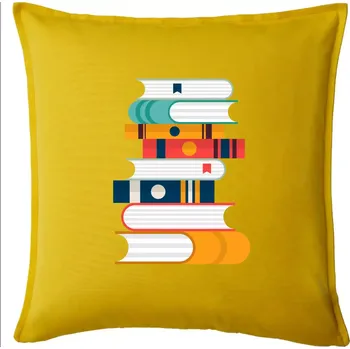 Polštář Knihy flat design - Polštář 50x50 - 50x50 - Pouze potah ( Žlutá )