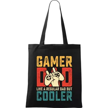 Nákupní taška Gamer dad like a regular dad but cooler - Taška bavlněná - 42 x 38 cm ( Černá )