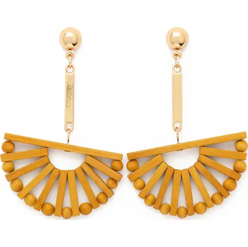 Náušnice Flamenco Mystique Velké dřevěné půlkruhové závěsné náušnice K1080 - Stylový doplněk pro každou příležitost