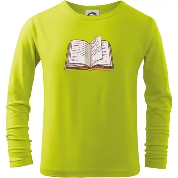 Dětská móda Kniha barevná otevřená - Triko dětské Long Sleeve - 146 cm/10 let ( Limetková )