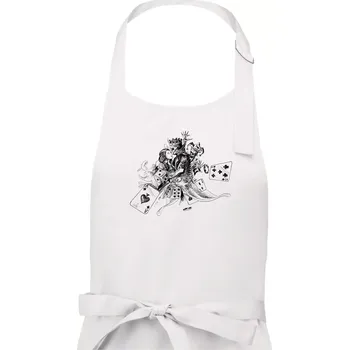 Kuchyňská zástěra Poker skica - Dámská zástěra na vaření - Univerzální velikost ( Bílá )