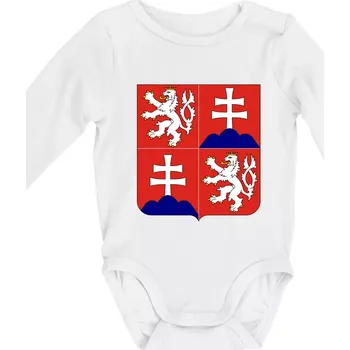 Kojenecký body Znak Česká a Slovenská Federativní Republika 1990–1992 - Body kojenecké s dlouhým rukávem - Dlouhý r. do 3 měs ( Bílá )