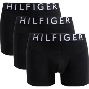 Boxerky Pánské boxerky Tommy Hilfiger Cotton Trunk 3P - black/black/black Černý (S)
