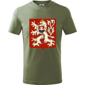 Dětská móda Znak ČSR - Československá republika (1948–1960) - Tričko dětské bavlněné - 98 cm / 2 roky ( Khaki )