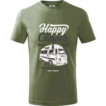 Happy Camper - Tričko dětské bavlněné - 104-110cm / 3-4 roky ( Khaki )
