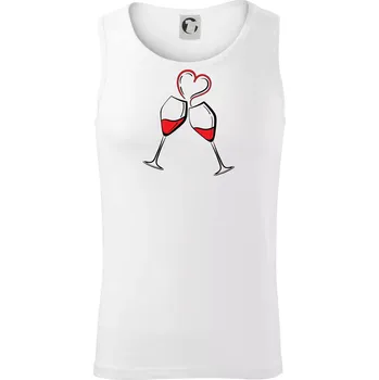 Víno je láska jednoduchý nákres - Tílko pánské Core - M ( Bílá )