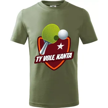 Stolní tenis - ty vole, kanta - Tričko dětské bavlněné - 158 cm/12 let ( Khaki )