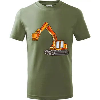 Chlapecké tričko Bagr bez nápisu oranžový - Tričko dětské bavlněné - 104-110cm / 3-4 roky ( Khaki )