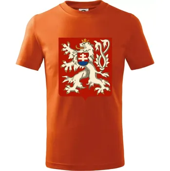 Chlapecké tričko Znak ČSR - Třetí Československá republika (1945–1948) - Tričko dětské bavlněné - 146 cm/10 let ( Oranžová )