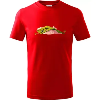Chlapecké tričko Kreslená kniha unavená - Tričko dětské bavlněné - 98 cm / 2 roky ( Červená )