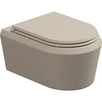 Klozet WC závěsné Cruise, rimless, sabbia matné, zadní odpad, CRWCSO034