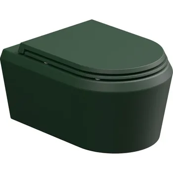 Klozet WC závěsné Cruise, rimless, smeraldo matné, zadní odpad, CRWCSO036