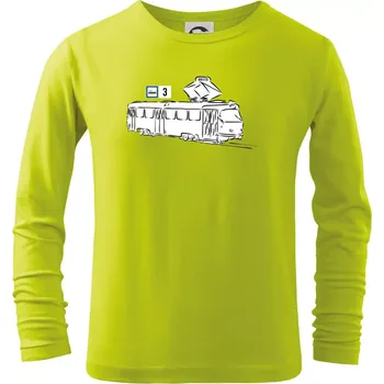 Dětská móda Tramvaj číslo 3 - Triko dětské Long Sleeve - 146 cm/10 let ( Limetková )