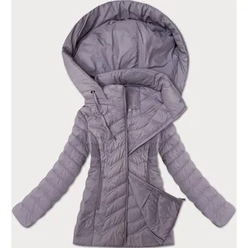 Dámská cargo bunda Dámská prošívaná bunda s kapucí ve světle vřesové, odstíny fialové M (38) i392_24965-47