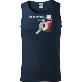 Pěna a páska - vše co potřebuji k práci - Tílko pánské Core - 2XL ( Námořní modrá (velmi tmavá - téměř černá) )