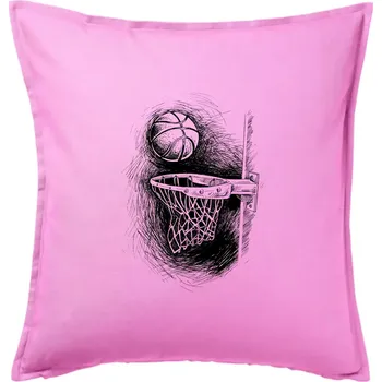 Polštář Basketball - kresba tužkou - Polštář 50x50 - 50x50 - Pouze potah ( Růžová )