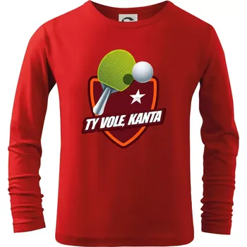 Chlapecké tričko Stolní tenis - ty vole, kanta - Triko dětské Long Sleeve - 122 cm/6 let ( Červená )