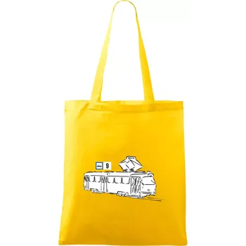 Tramvaj číslo 9 - Taška bavlněná - 42 x 38 cm ( Žlutá )
