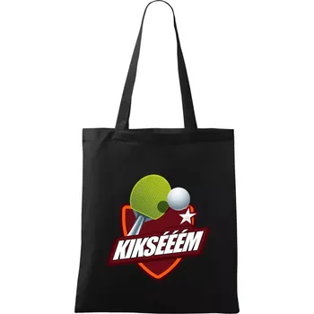 Nákupní taška Stolní tenis - Kiksééém - Taška bavlněná - 42 x 38 cm ( Černá )