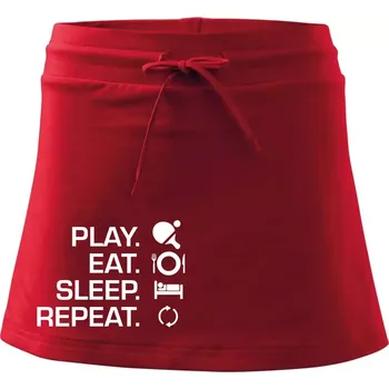 Dámská sukně Stolní tenis - eat sleep - Sportovní sukně - two in one - M ( Červená )