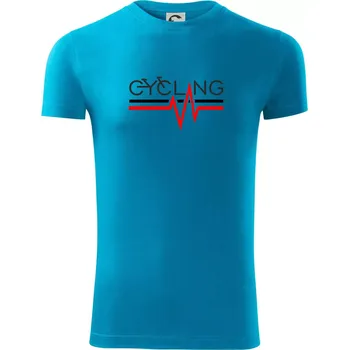 Pánské tričko Cycling ekg - Viper FIT - Pánské zůžené tričko - 2XL ( Světlý tyrkys )