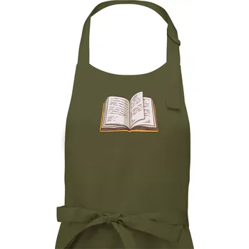 Kuchyňská zástěra Kniha barevná otevřená - Dámská zástěra na vaření - Univerzální velikost ( Khaki )