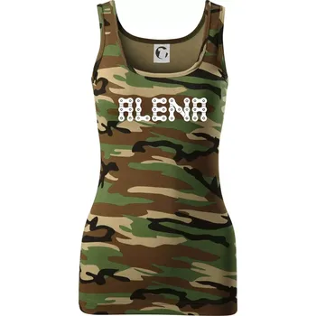 Dámské tričko Řetěz - Vaše jméno - Dámské Maskáčové tílko - S ( Hnědý maskáč )